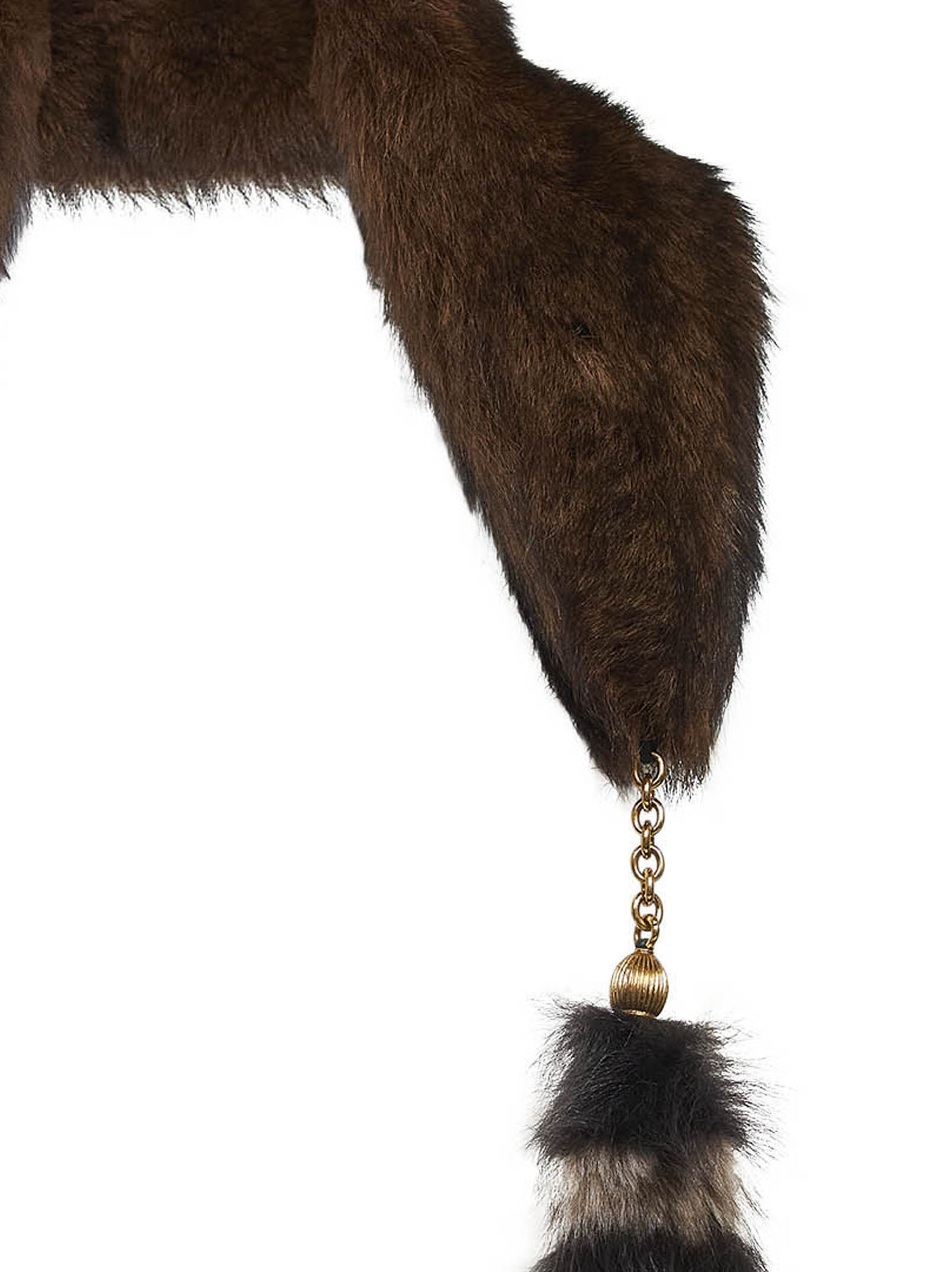 Chloé The Treasure Tails Scarf In Shearling In Brown