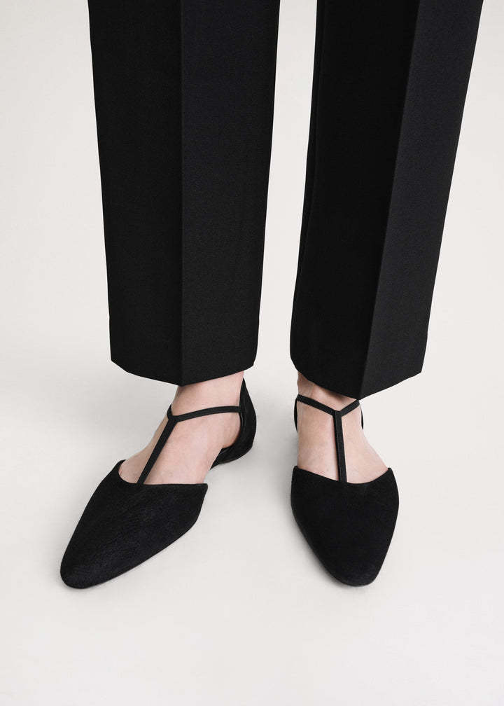 TOTÊME THE T-STRAP SUEDE BALLERINA SHOES 