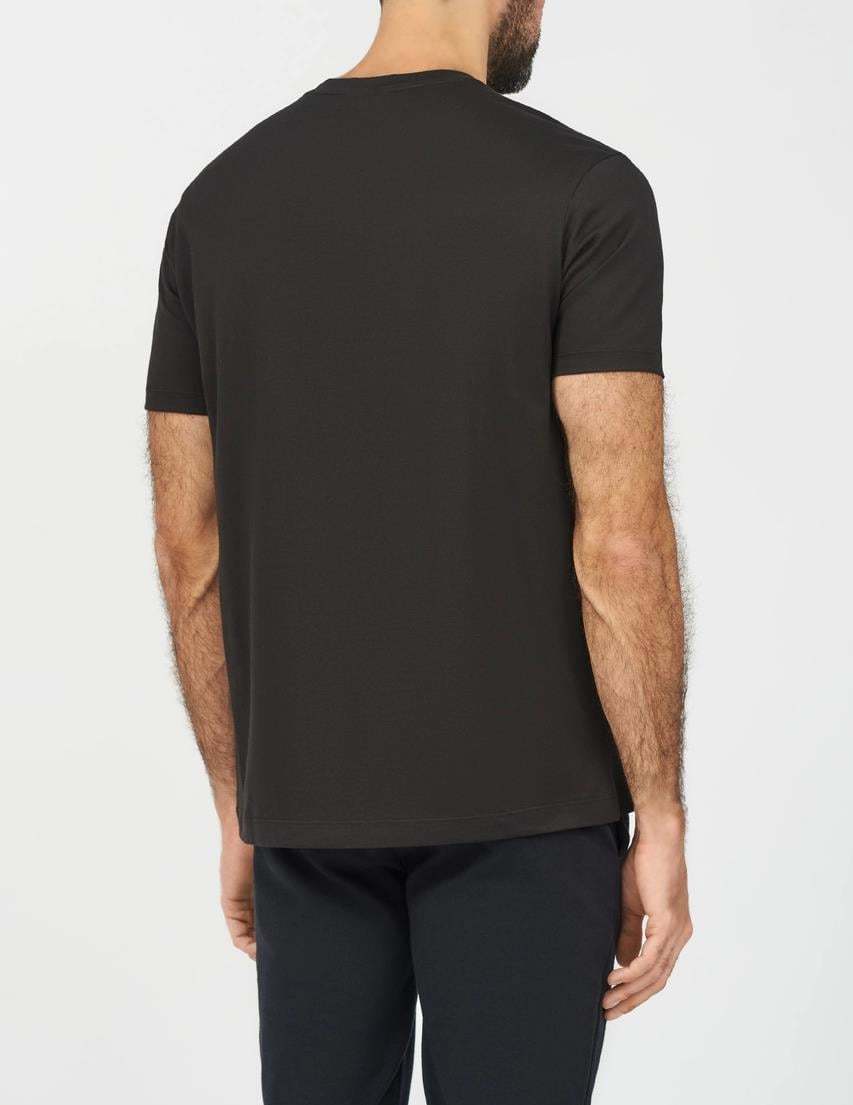 Paul & Shark Shark Graphic Print Crew Neck T-shirt In Black