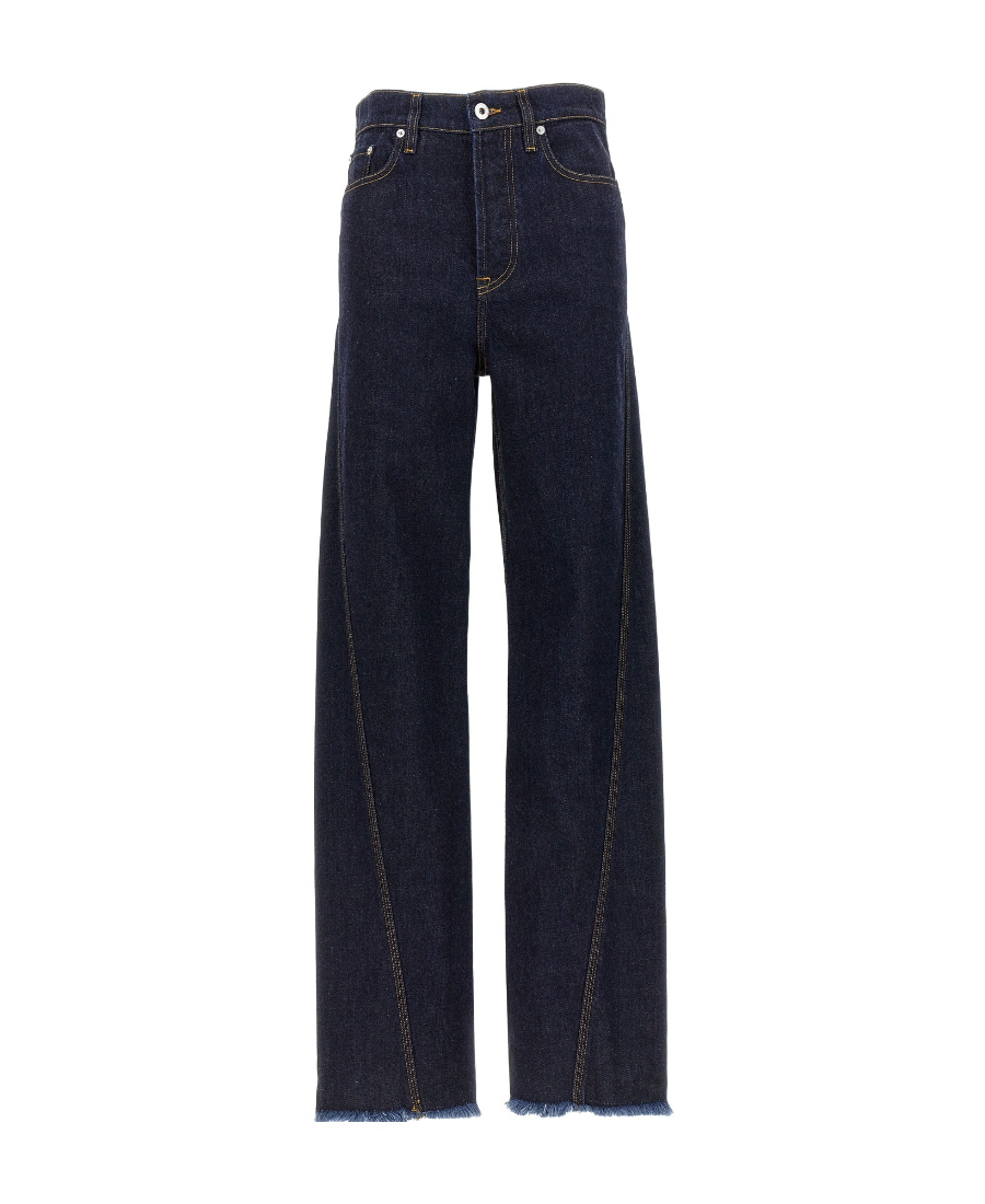 Lanvin Denim Twisted Regular Pants In Black