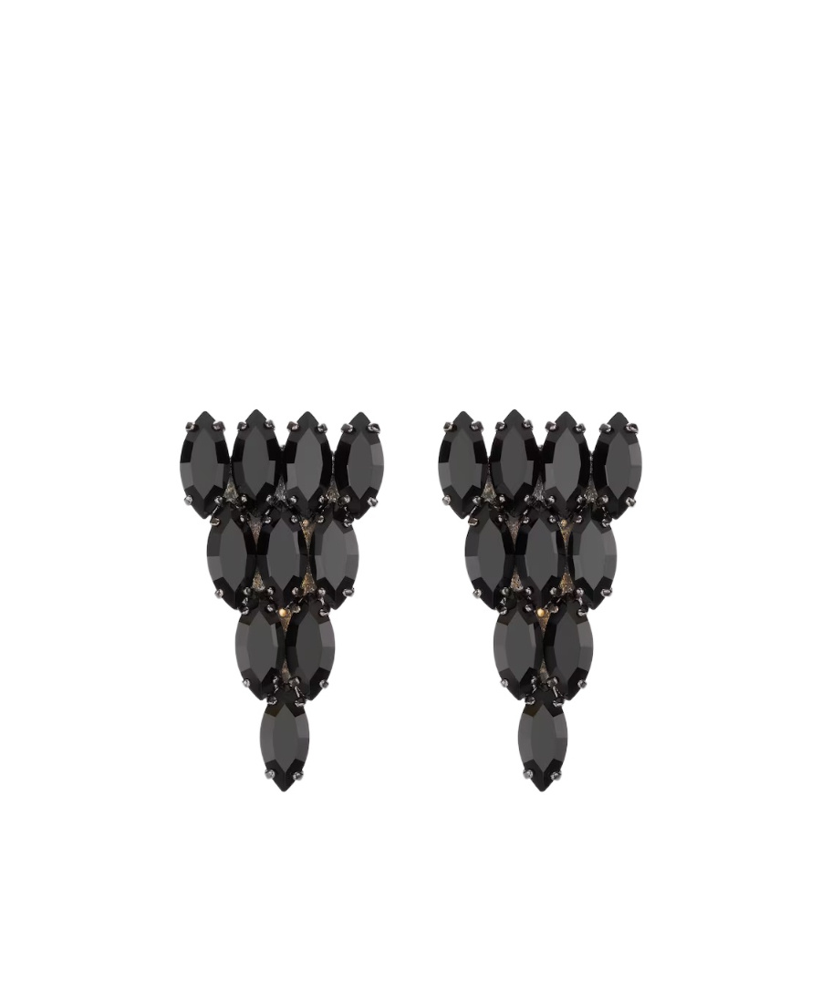 Gucci Modern Multi-stone Geometric Earrings In Black