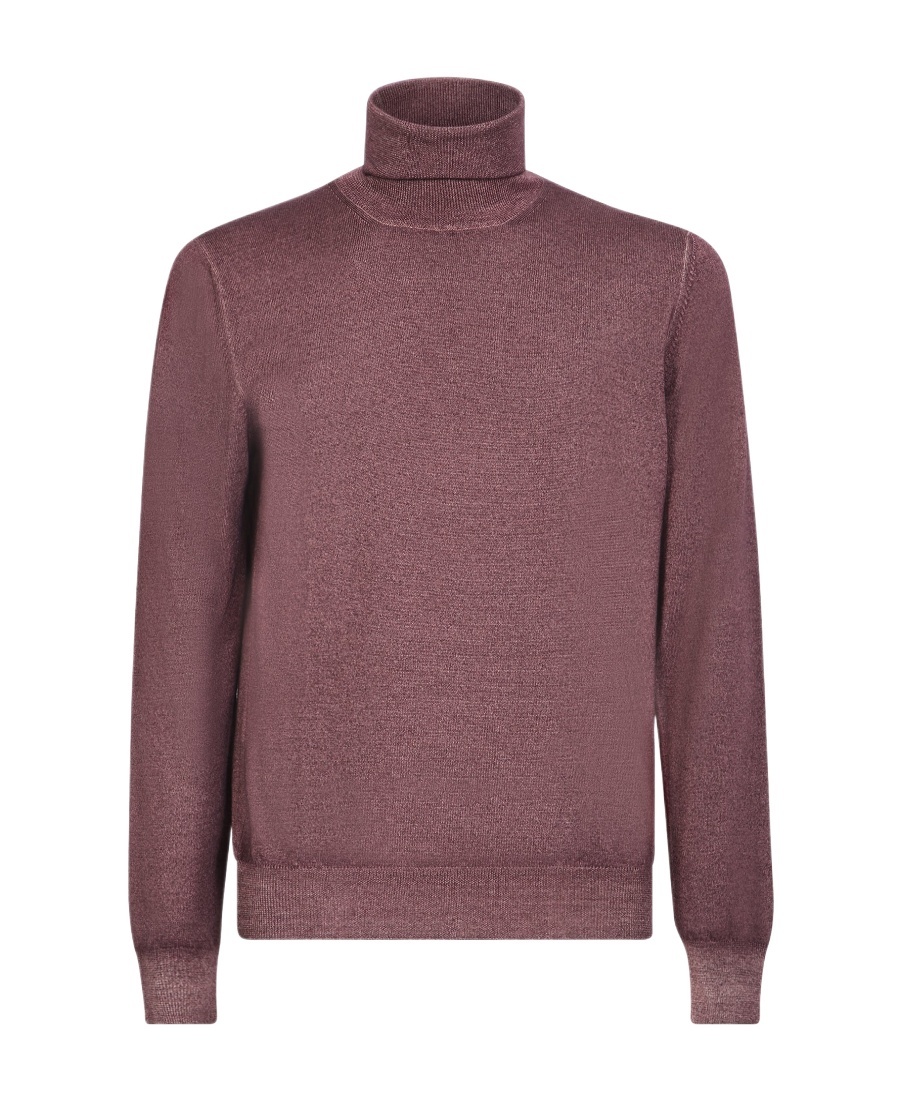 Lardini Burgundy High Neck Pullover In Red
