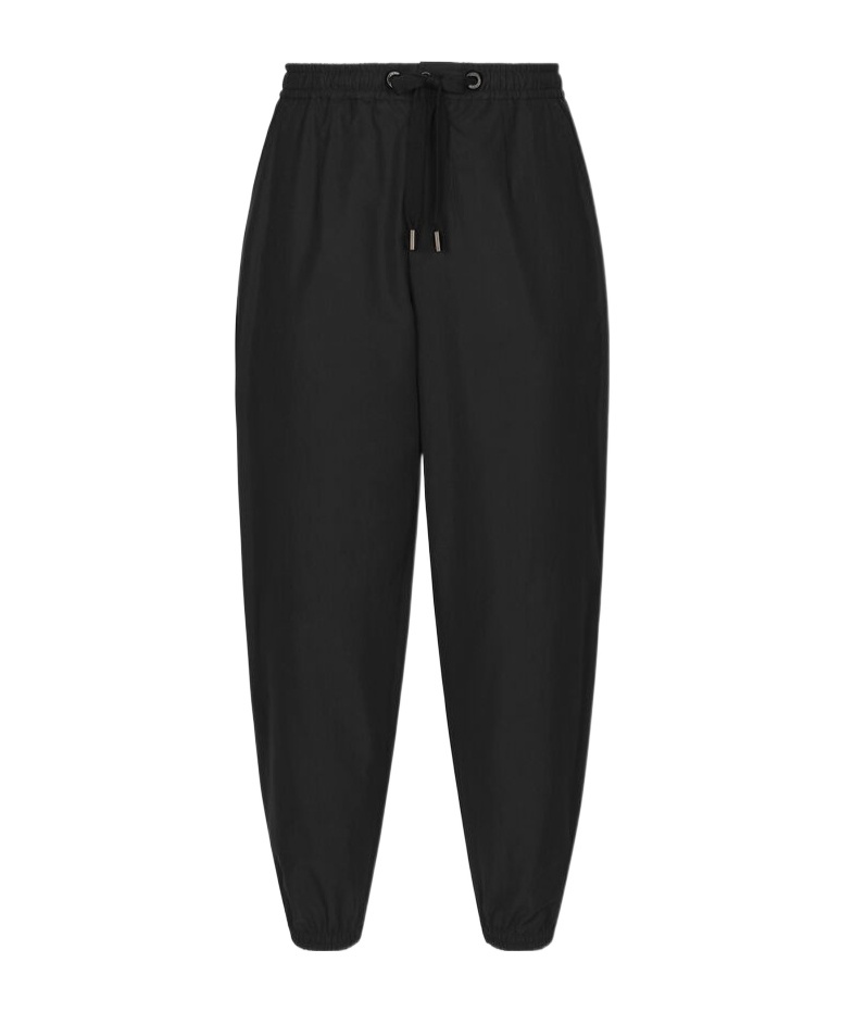 Dolce & Gabbana Drawstring-waist Cotton Track Pants In Black