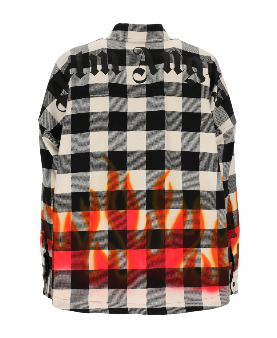 Palm Angels Check-print Long-sleeve Shirt In Multicolor