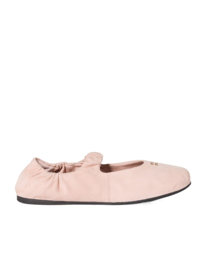 Miu Miu Logo-detailed Ballet Flats In Orange