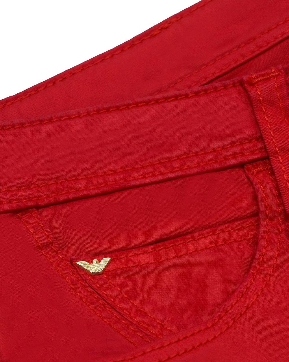 Shop Armani Jeans Logo Jeans In Red