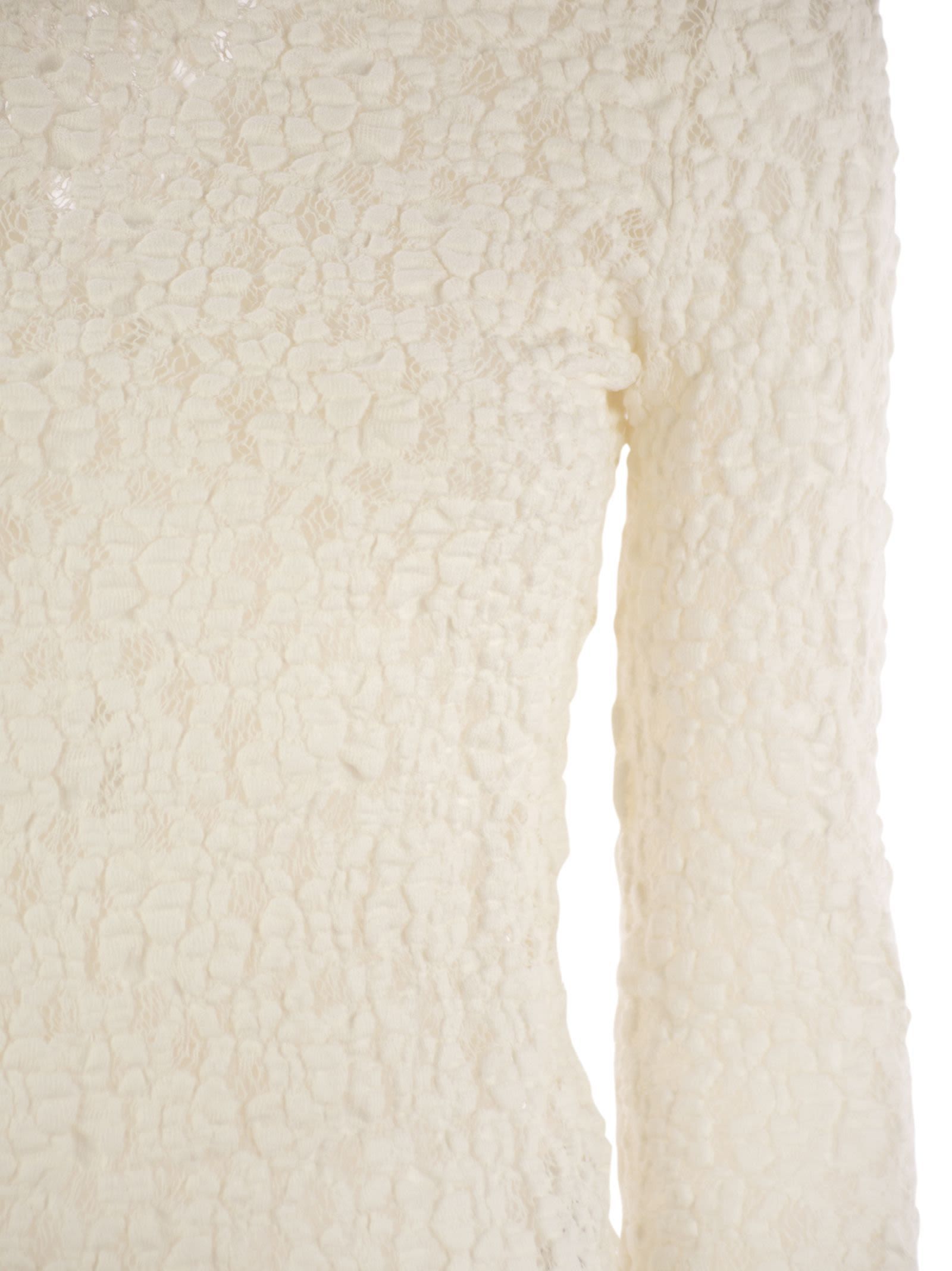 Max Mara Studio Gennaio - Tight-fitting Cloqué Lace Jersey In Neutral