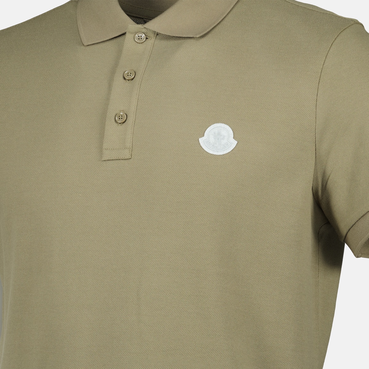 Moncler Short-sleeved Polo Shirt In Gray
