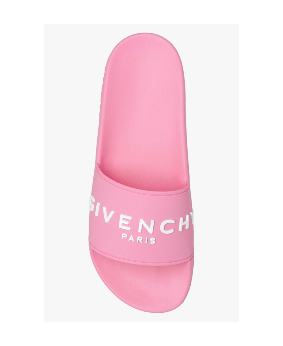 Givenchy Slide Flat Sandals In Rubber In Pink