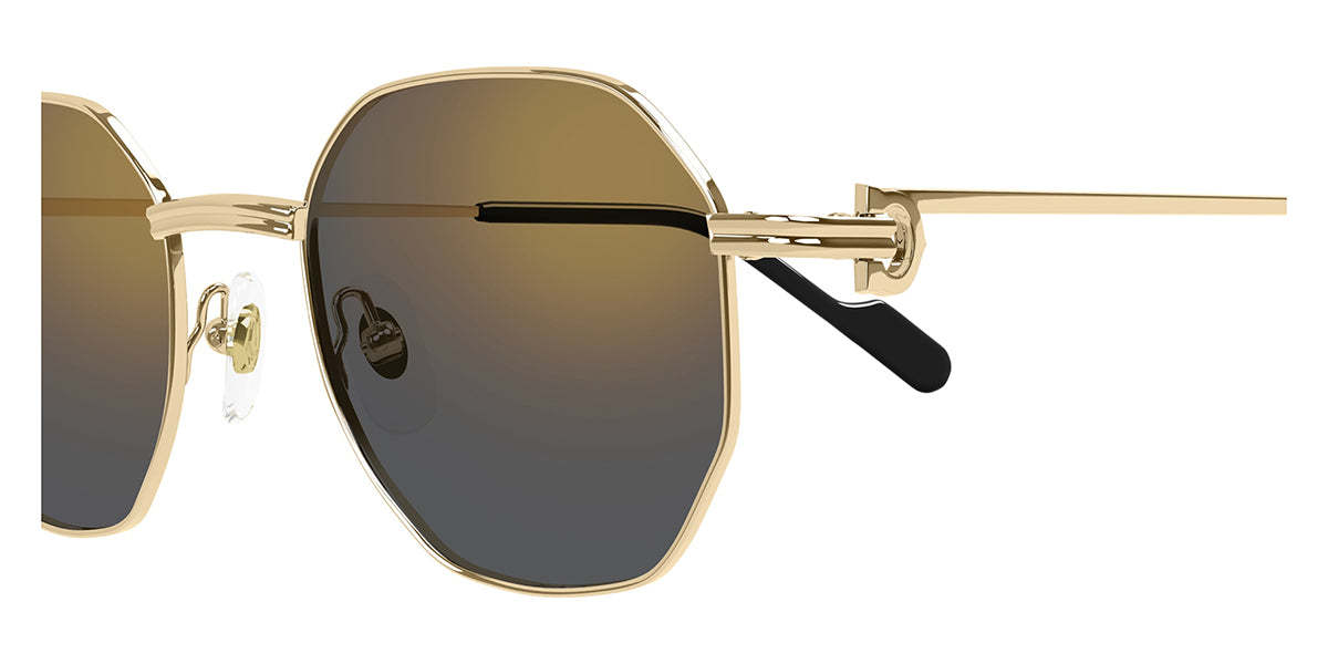 Cartier Mirrored Round Metal Sunglasses In Black
