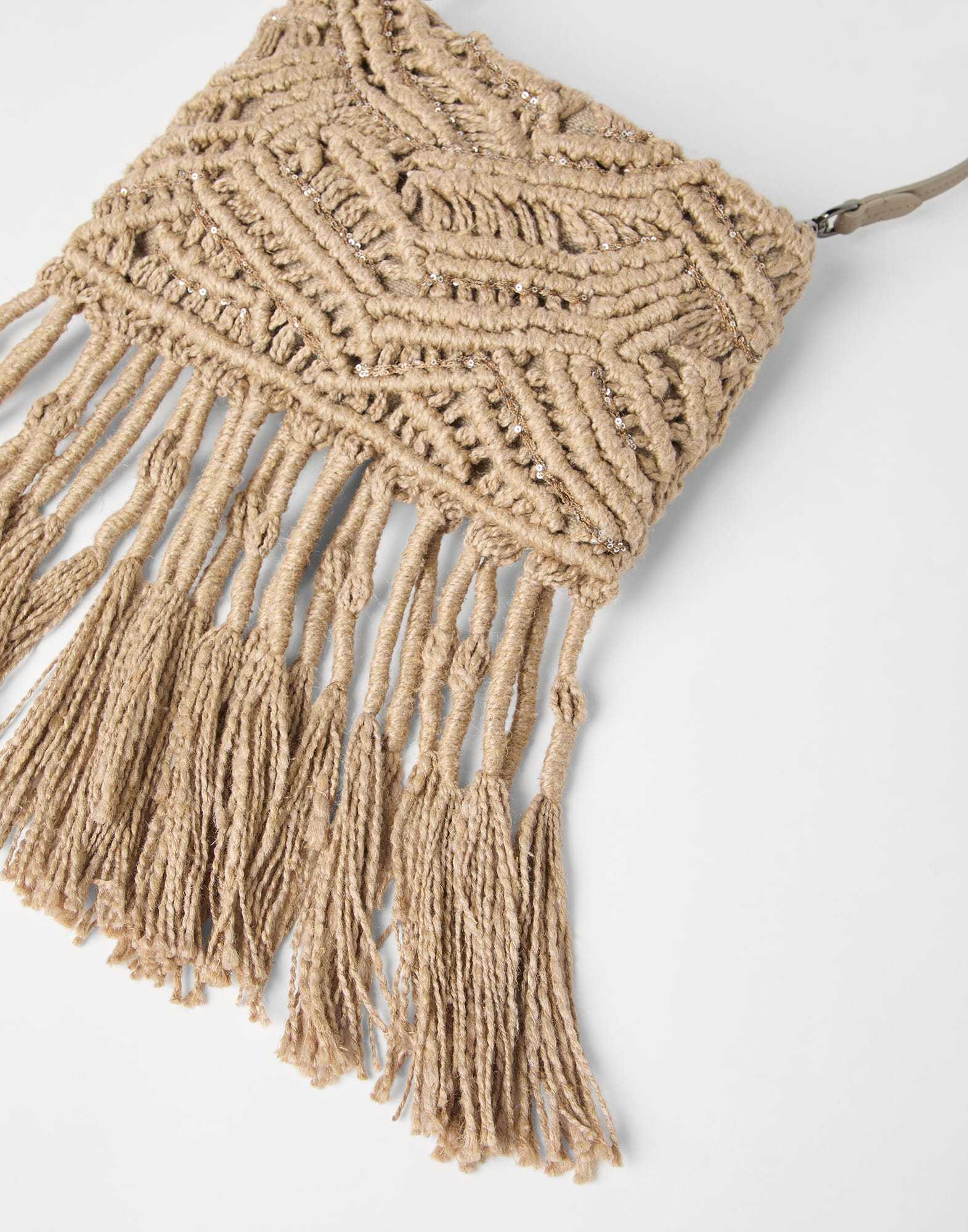 Shop Brunello Cucinelli Fringe-detailing Shoulder Bag In Nude
