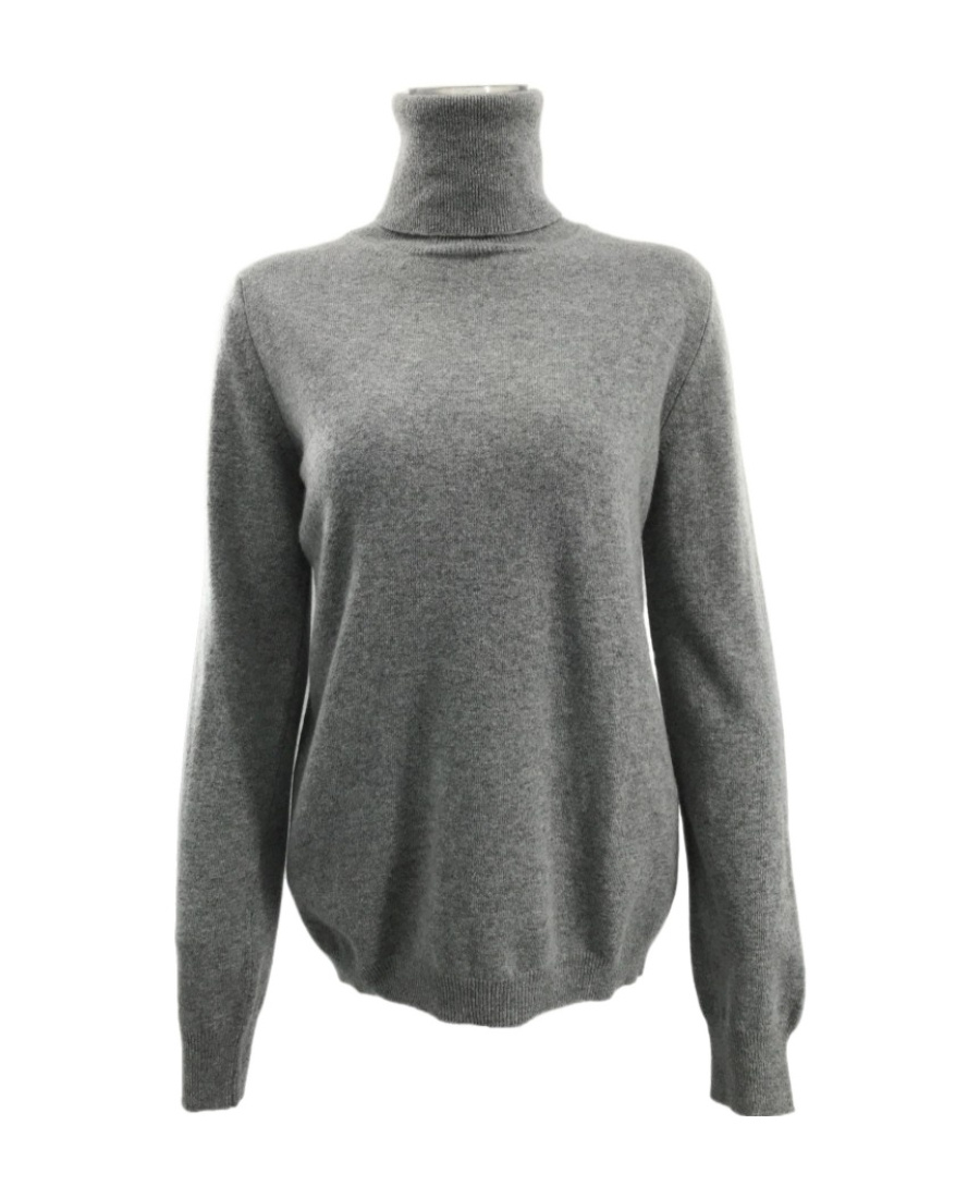 Max Mara Long-sleeved Knitted Sweater In Gray