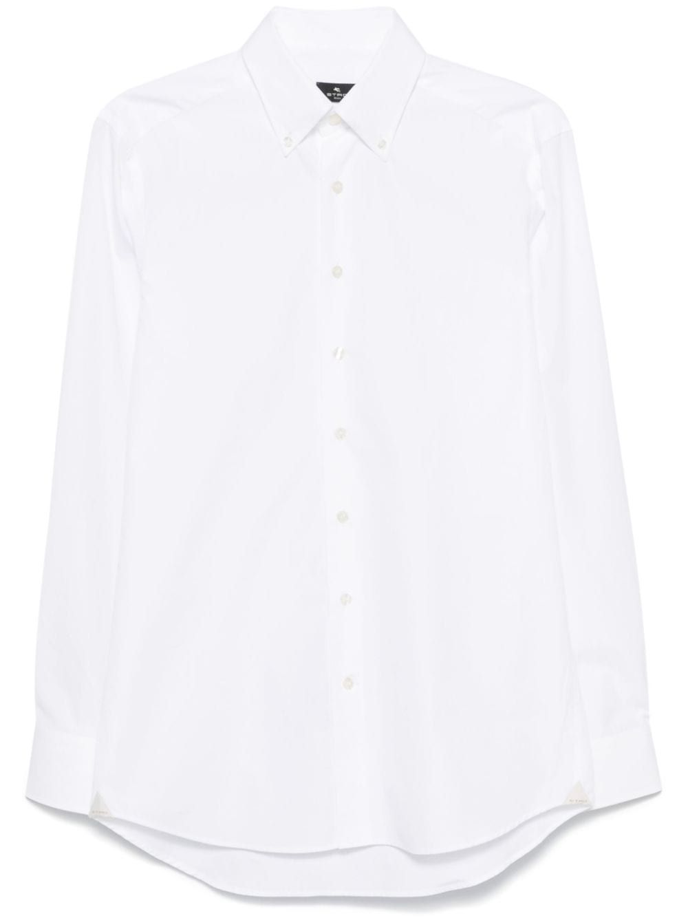 Etro Two Fabrics Formal Shirt Button Dow In White