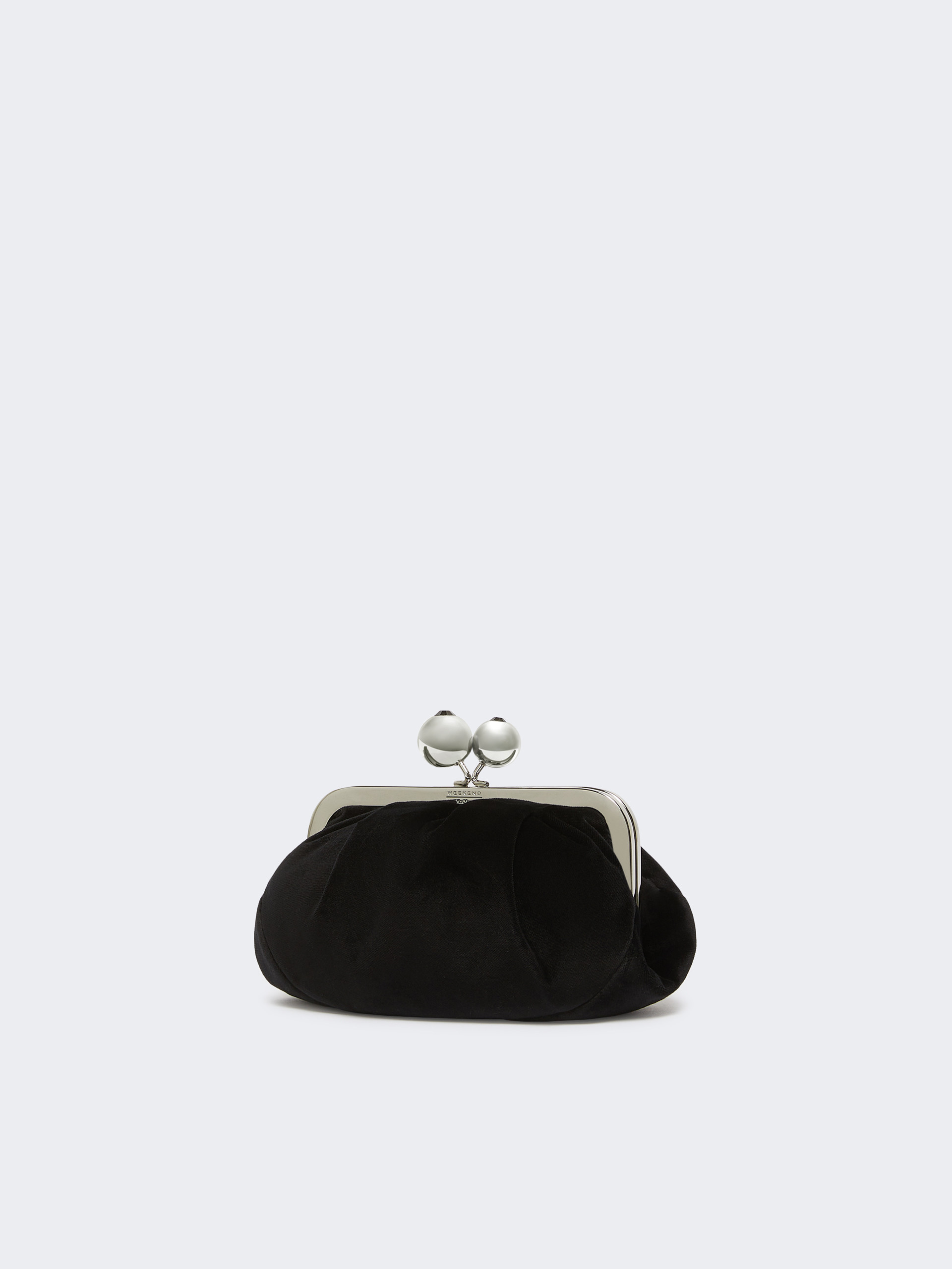 Weekend Max Mara Small Velvet Pasticcino Bag In Black