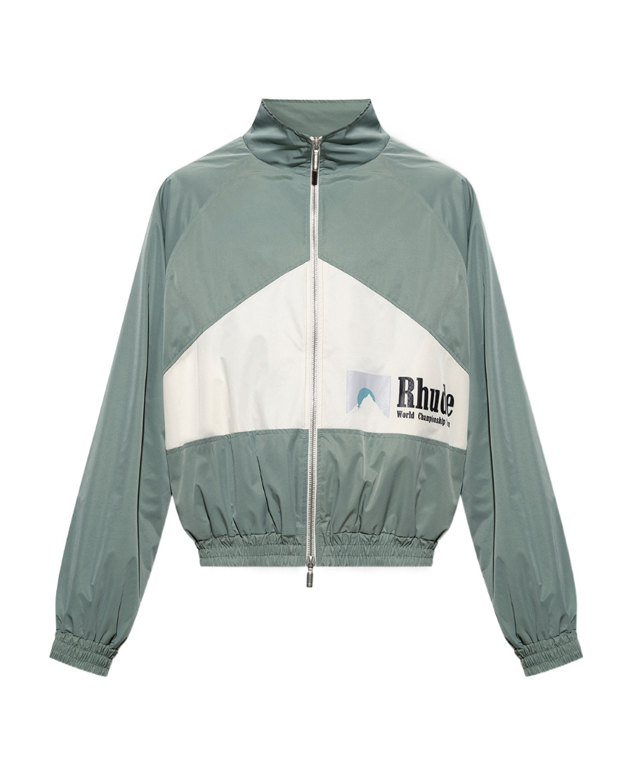 Rhude World Championship Logo-print Bomber Jacket In Gray