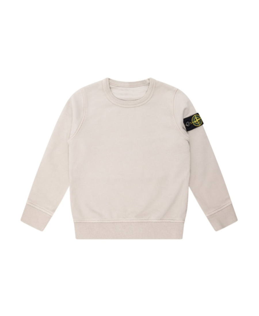Stone Island Compass-patch Cotton Sweatshirt In Gray