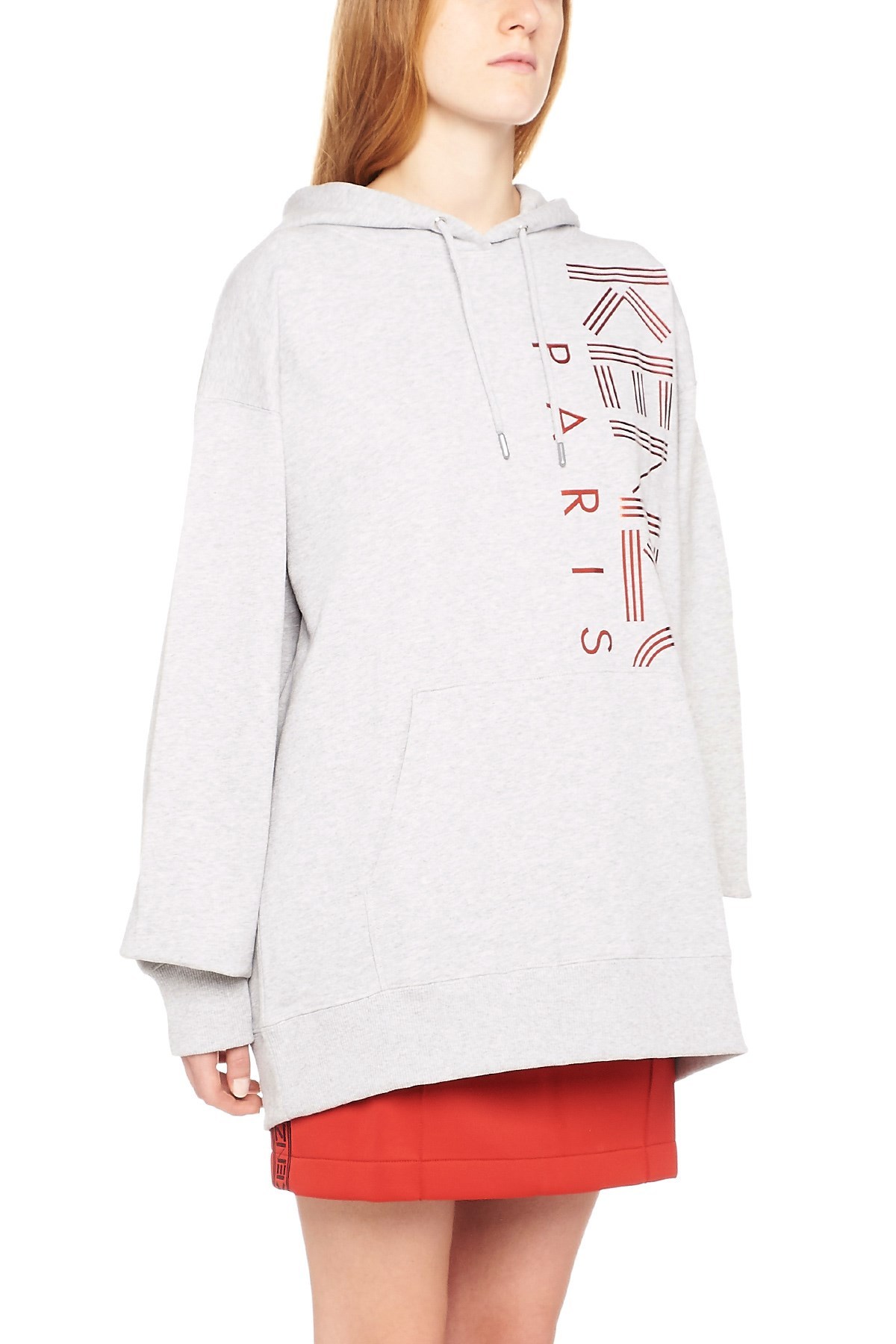 Kenzo Letter Logo Printed Hooded Sweater In White