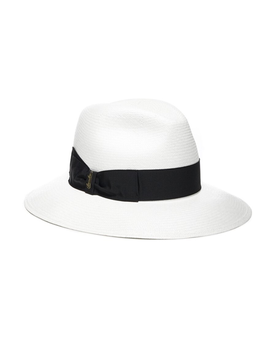 Borsalino Claudette Straw Panama Hat In White