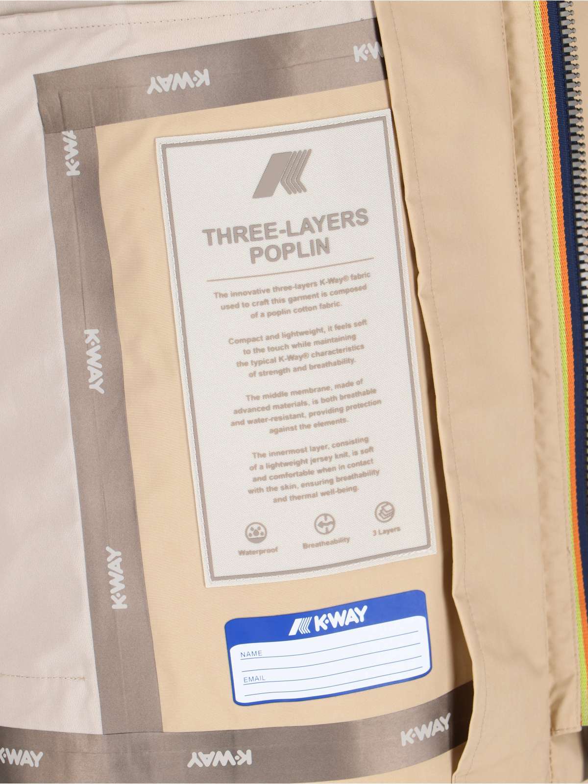 K-way Collared Three-layer Waterproof Jacket