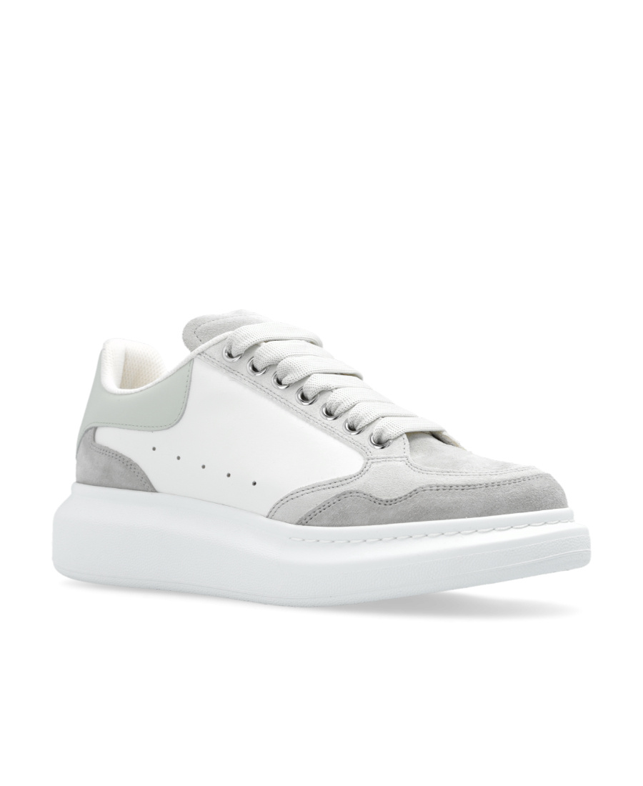 Alexander Mcqueen Larry Panelled Leather Sneakers In White