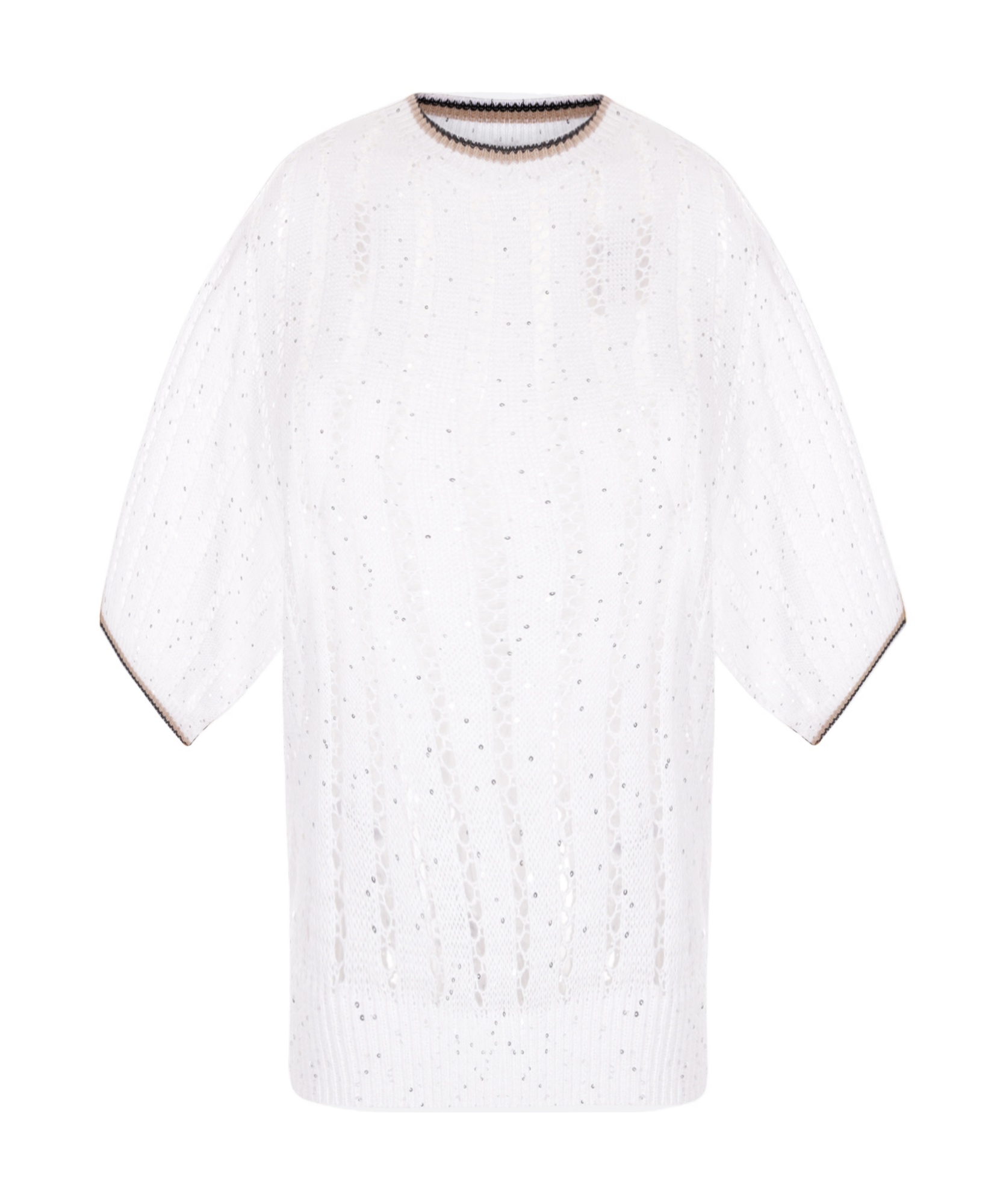Shop Brunello Cucinelli Ribbed Sweater In White