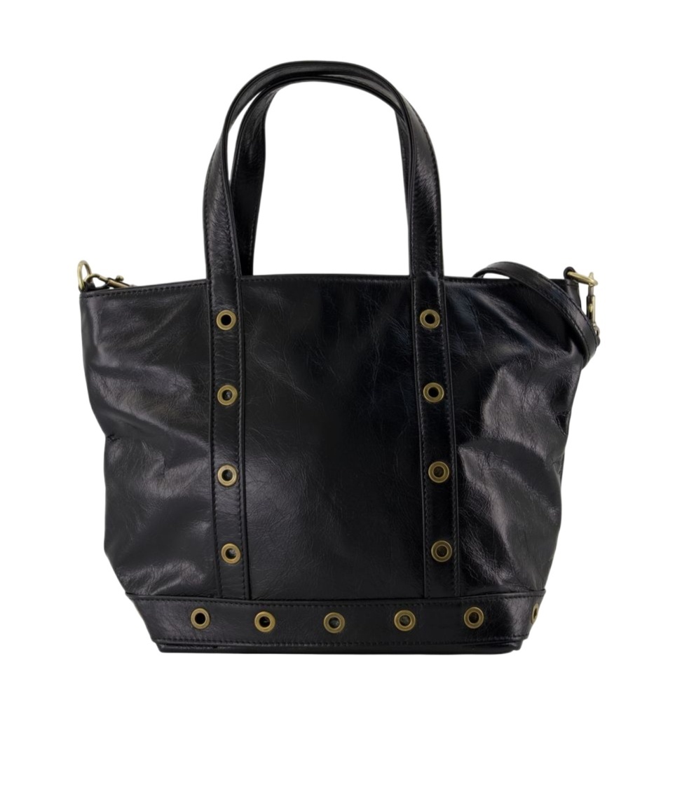 Vanessa Bruno Small Eyelet-detail Tote Bag In Black