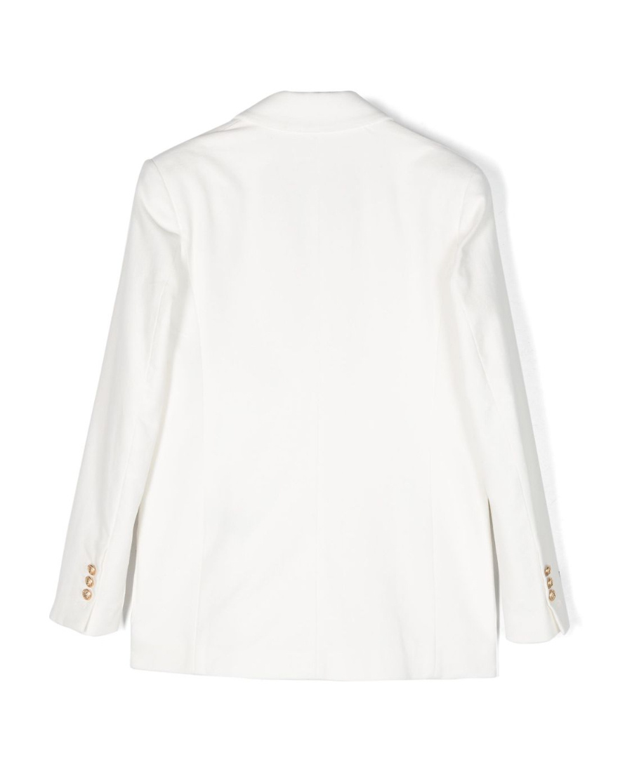 Balmain Double-breasted Cotton Blazer In White