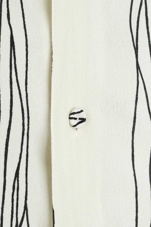 Emporio Armani Striped Long Sleeve Shirt In White