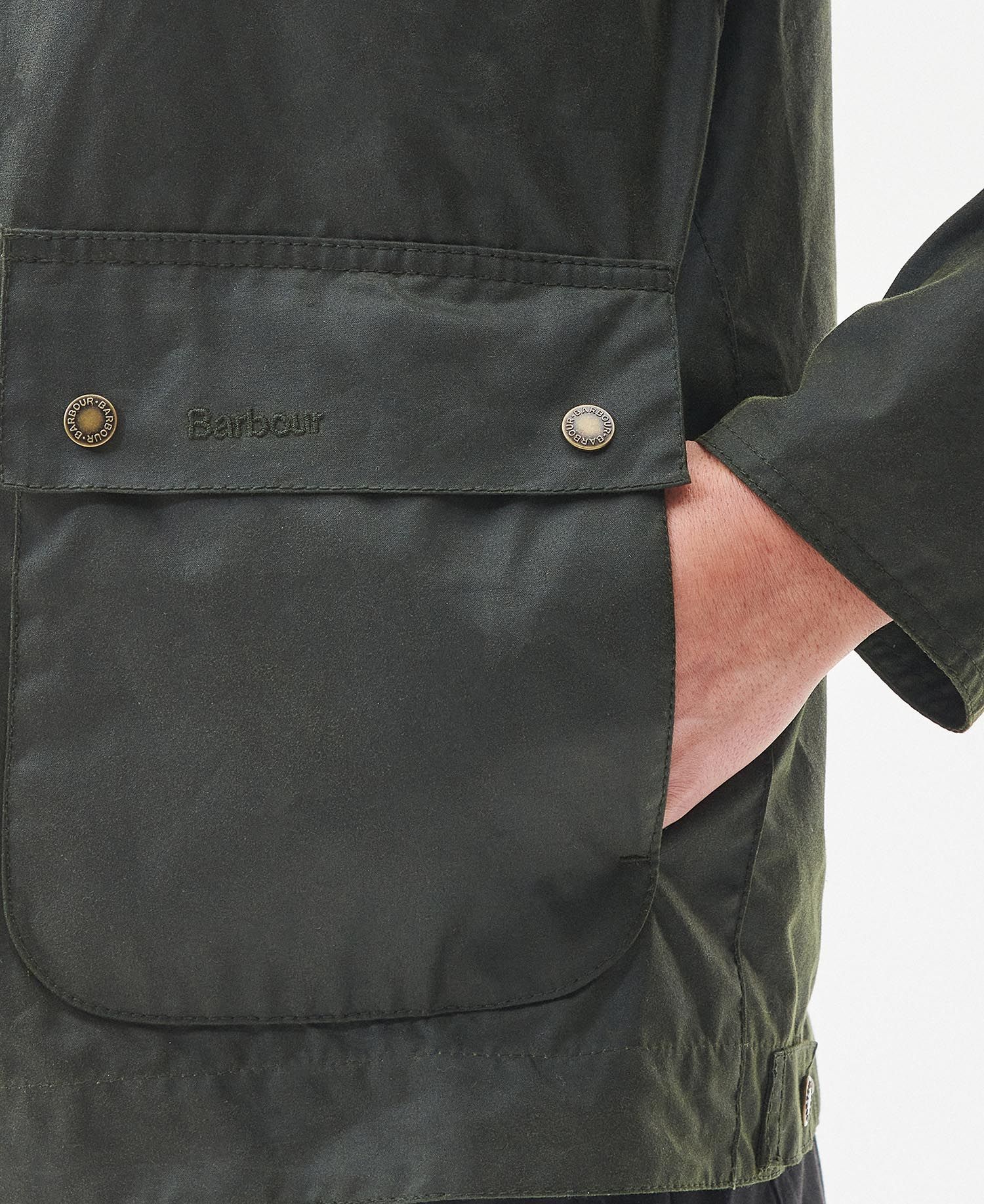 Barbour Bedale Coated-finish Jacket In Black
