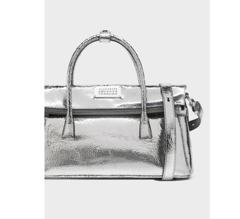 Maison Margiela Numerical-patch Tote Bag In Metallic