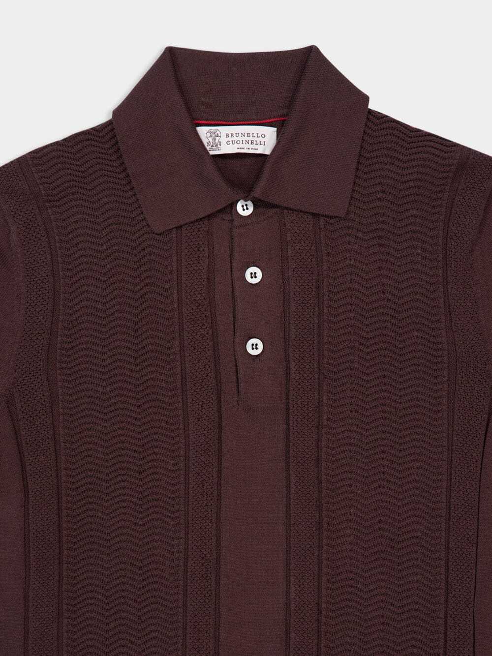 Brunello Cucinelli Short-sleeved Knitted Polo Shirt In Brown