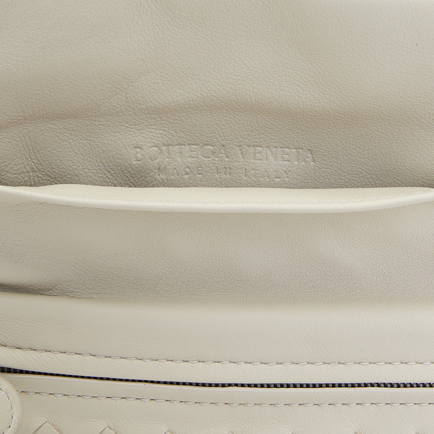 Shop Bottega Veneta Flip Shoulder Bag In White