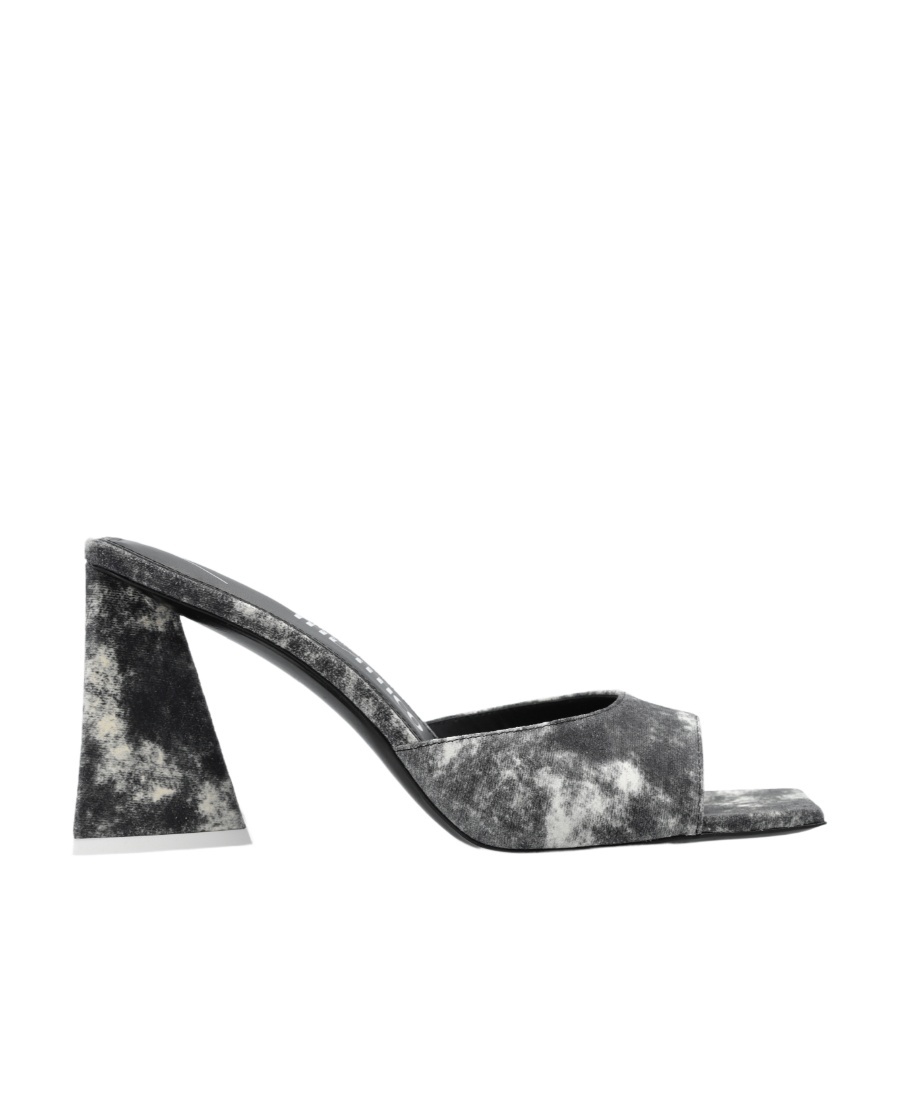 Attico Leather Devon Mules In Gray