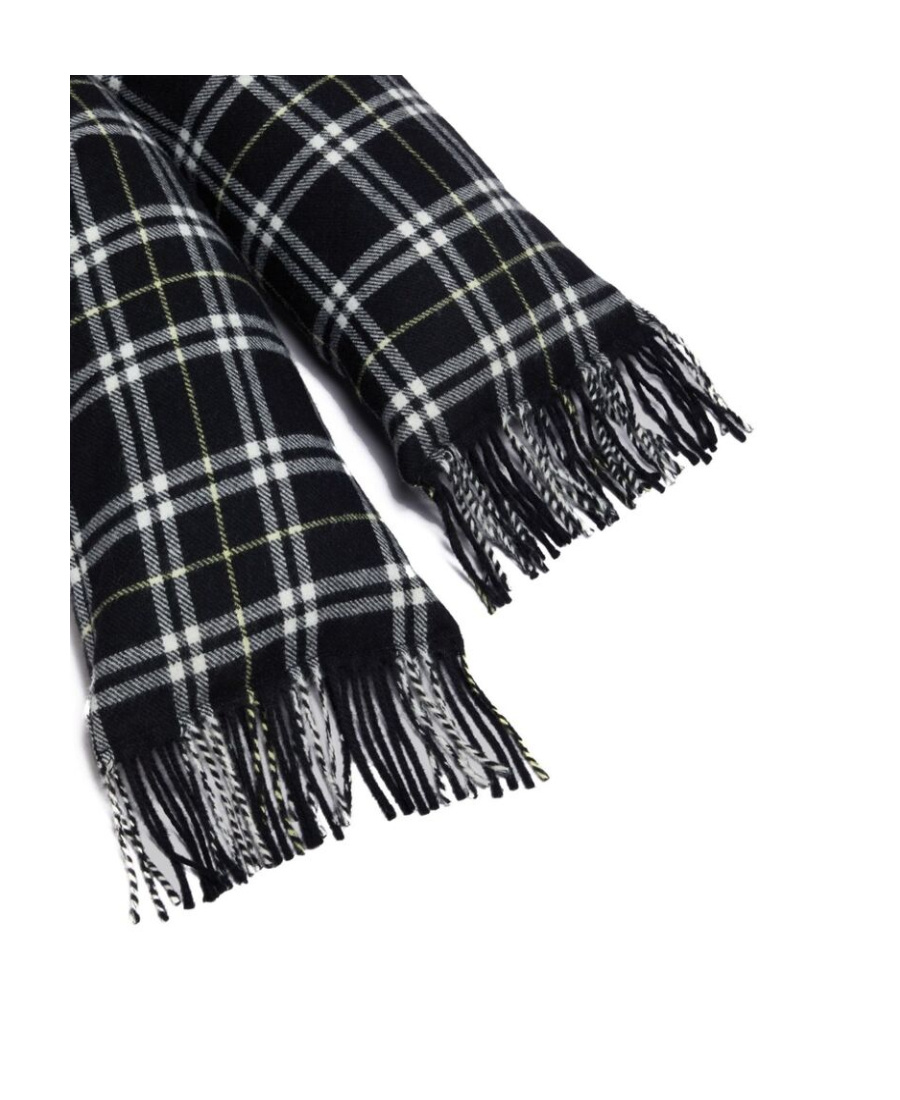 Marni Check-pattern Wool Scarf In Black