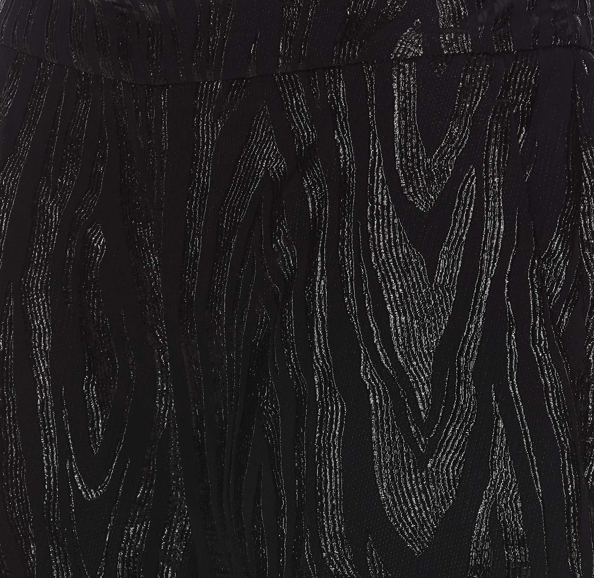 Stella Mccartney Wood-grain Effect Tapered Trousers In Black