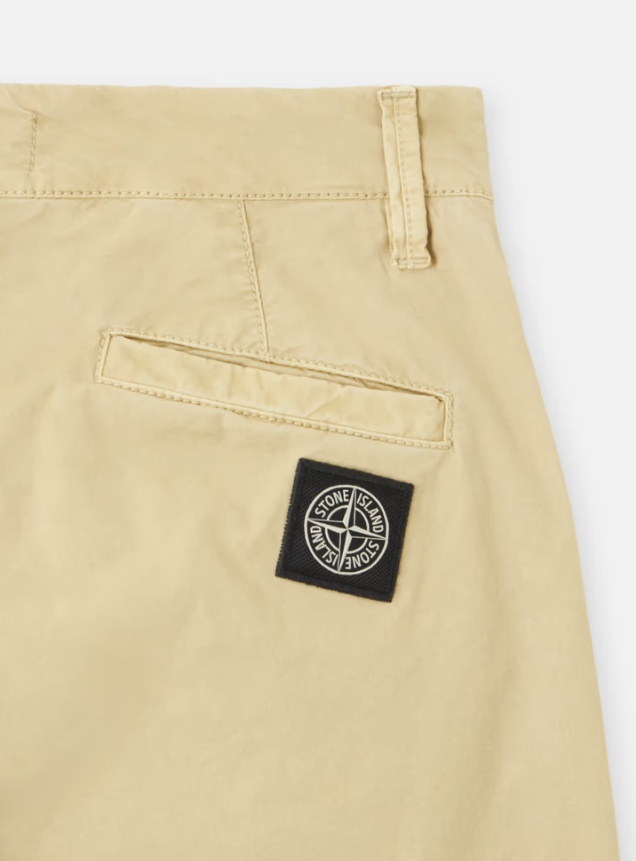 Stone Island Regular Fit Bermuda Shorts With Compass Patch In Nude