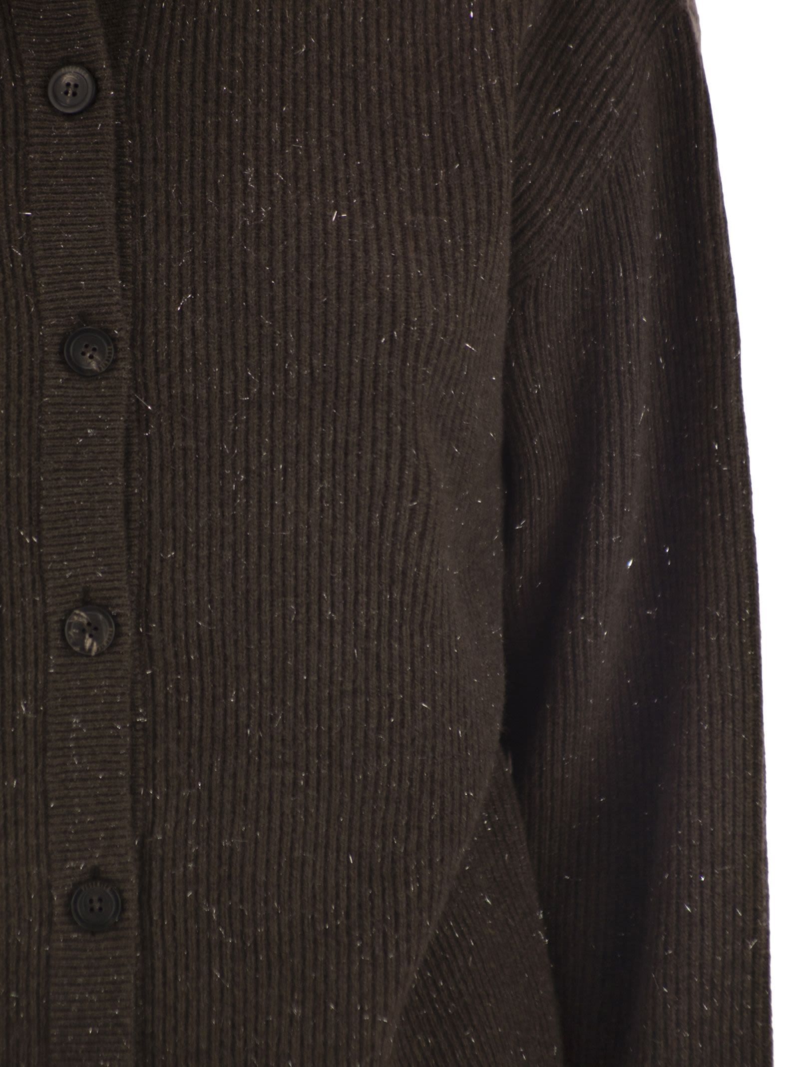 Peserico Button-up Sweater In Brown