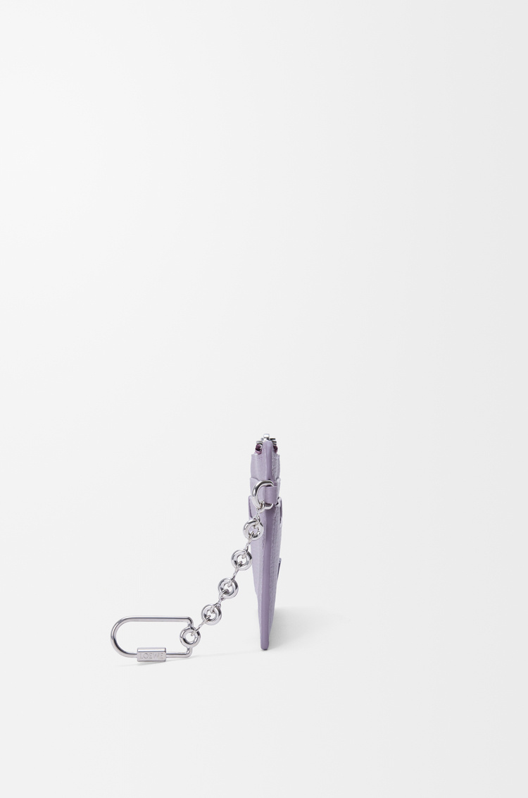 Loewe Anagram Square Coin Cardholder In Pebble Grained Calfskin In Purple
