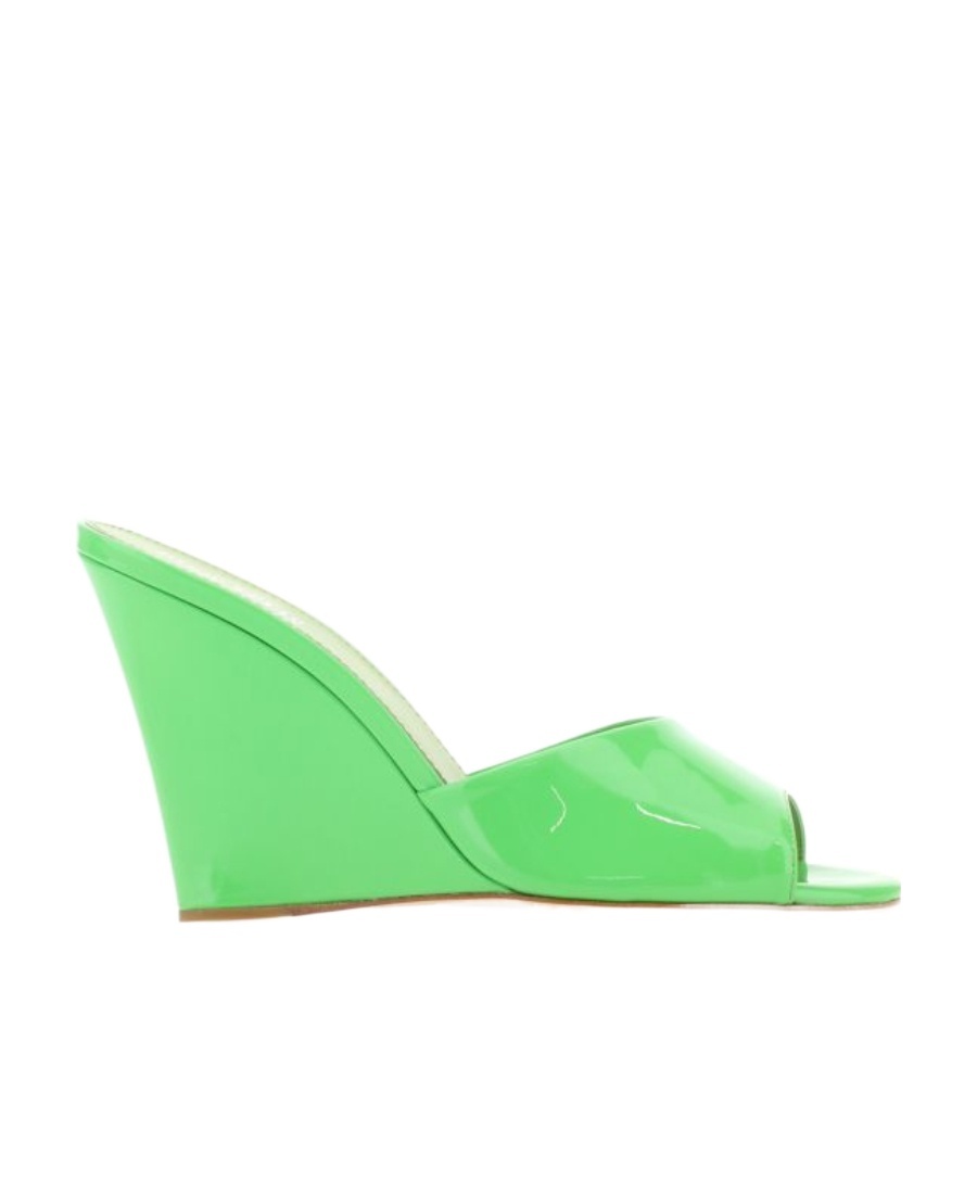 Paris Texas Wanda Wedge Mules In Green