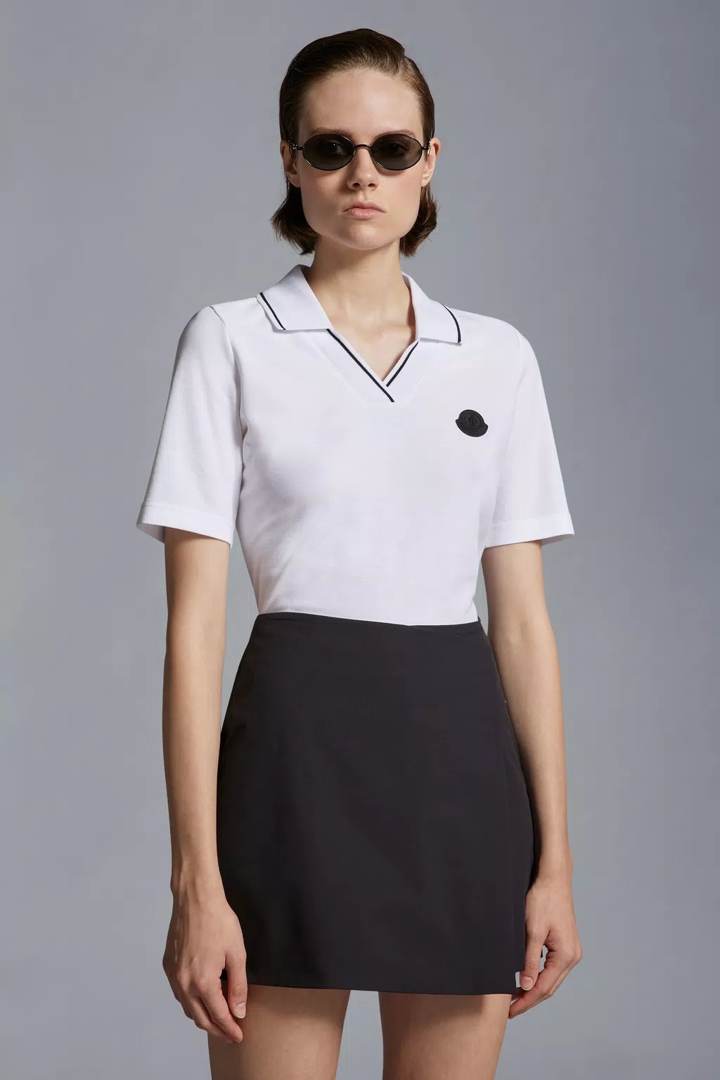 Moncler Pacth Polo In White