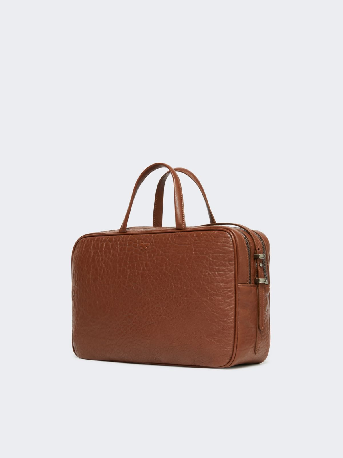 Weekend Max Mara Large Nappa Leather Boston Bag In Brown