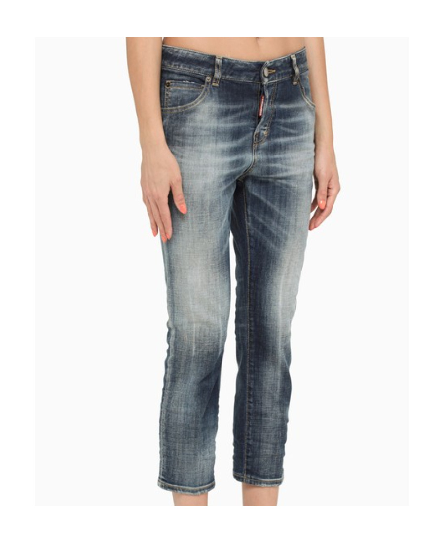 Dsquared2 Faded Cropped Jeans In Gray