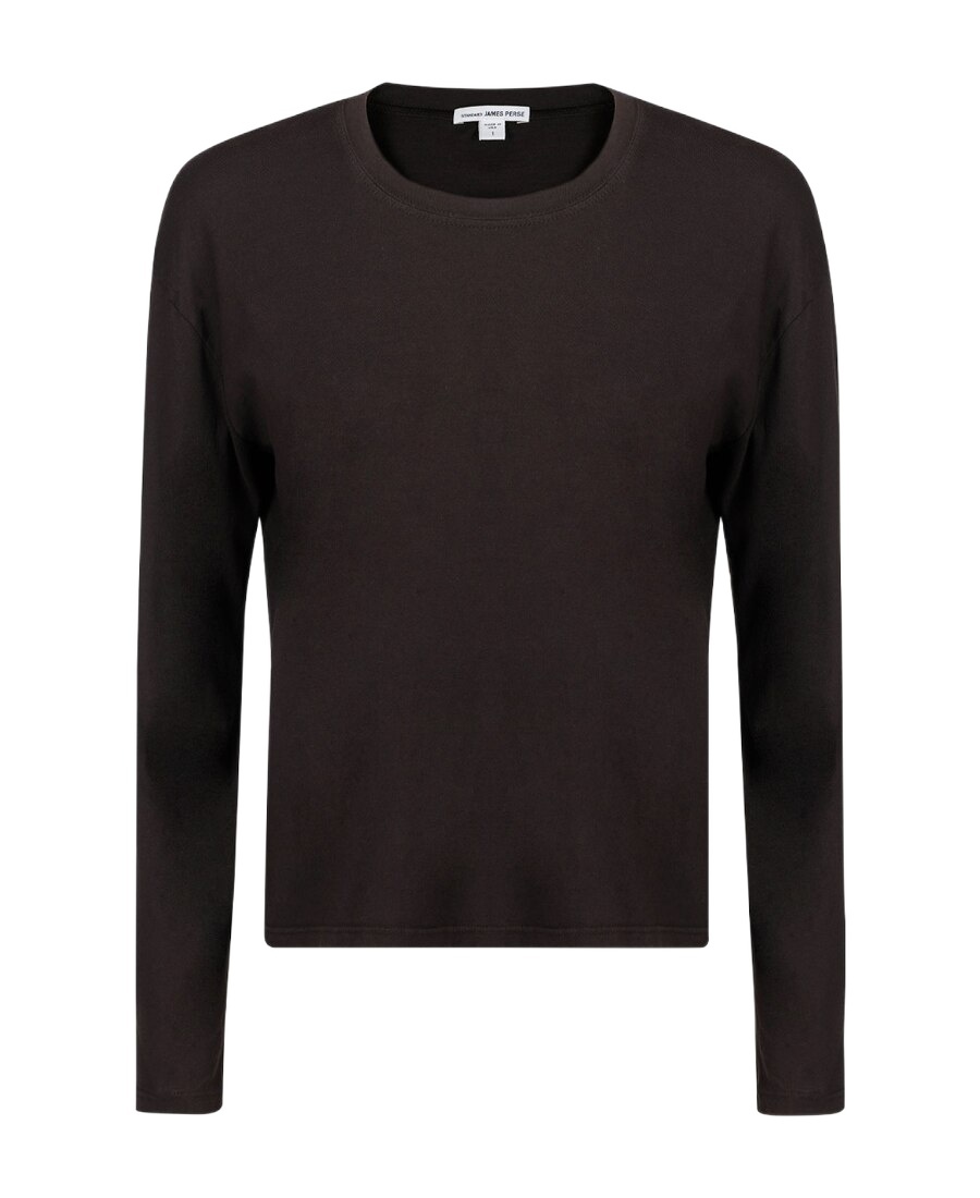 James Perse Long-sleeve Fitted Top In Brown