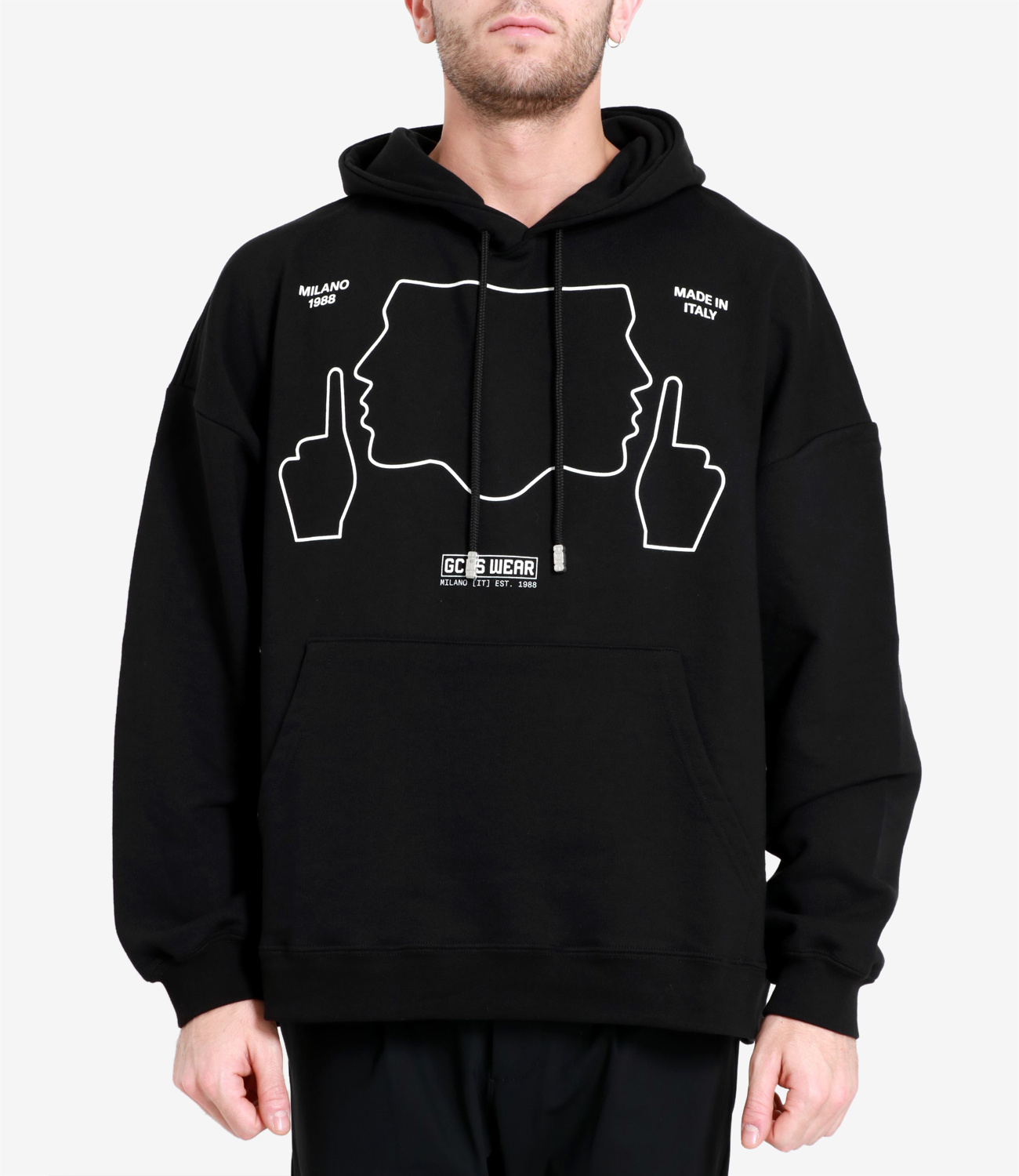 Gcds Do Not Talk To Me Cotton Hoodie In Black
