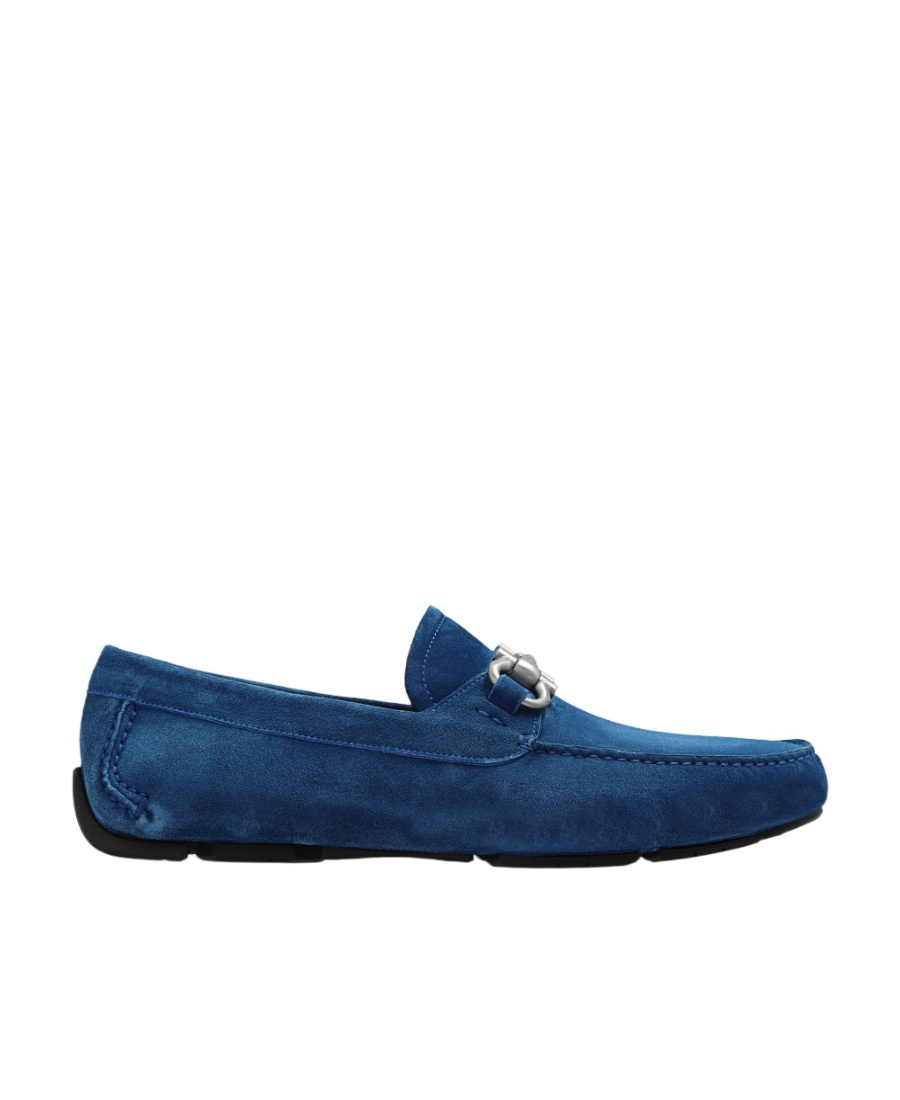 Ferragamo Parigi Suede Loafers In Blue