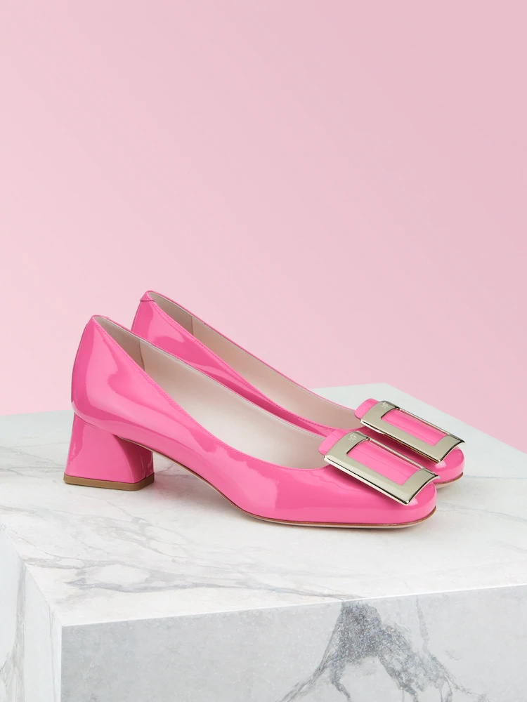 ROGER VIVIER TR È S VIVIER METAL BUCKLE HIGH HEELS 