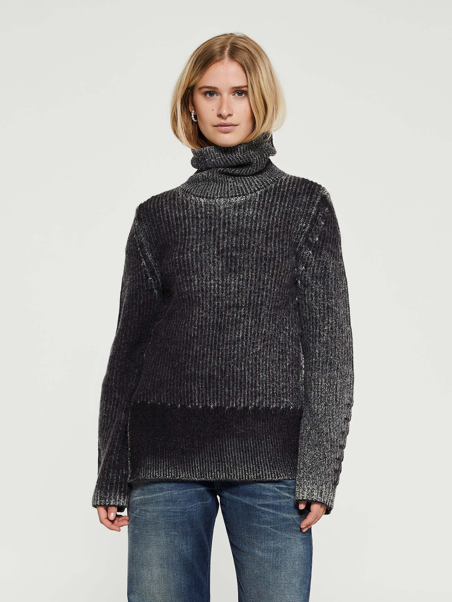 Acne Studios Turtleneck Knitted Sweaters In Black