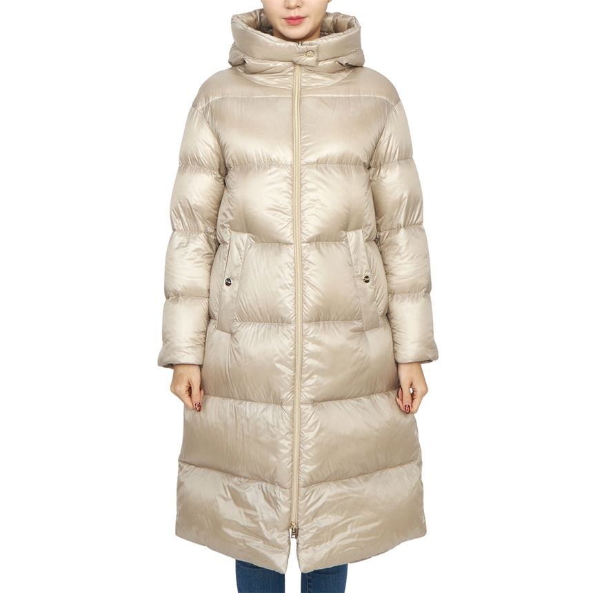 Herno Long-sleeved Hooded Down Jacket In Nude