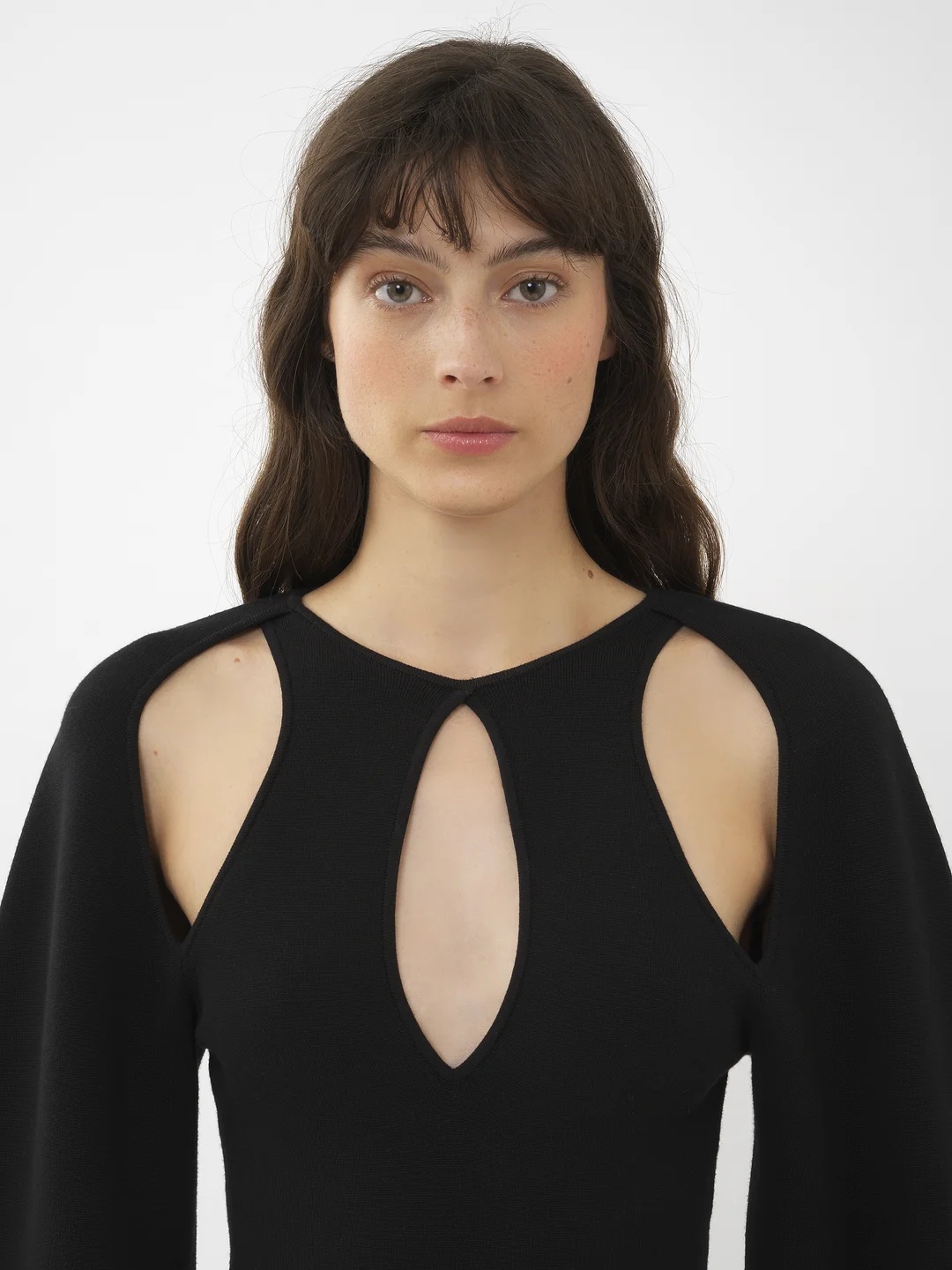 Shop Chloé Hollowed-out Wool Sweater In Black