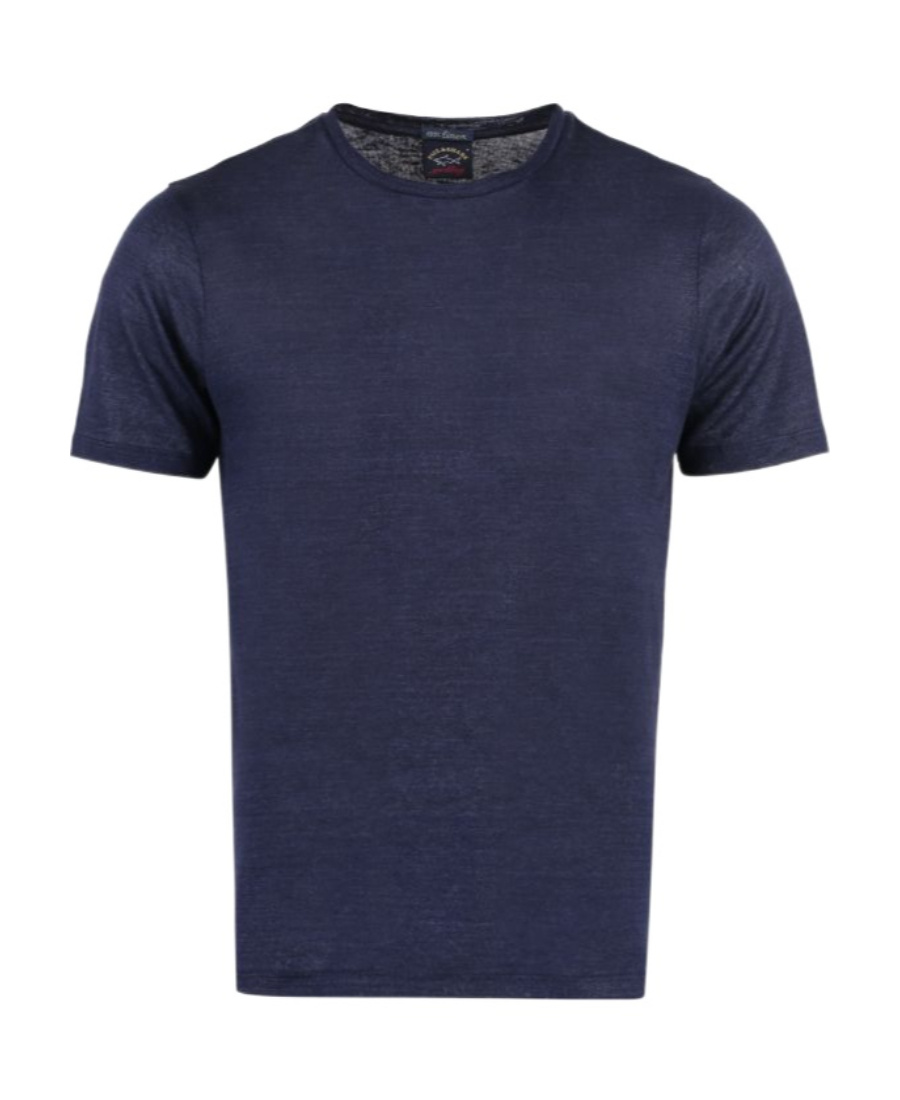 Shop Paul & Shark Paul Shark Linen Crew T-shirt In Black